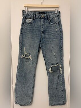 Aeropostale Medium Wash 90’s Baggy Distressed High-Rise Jeans
